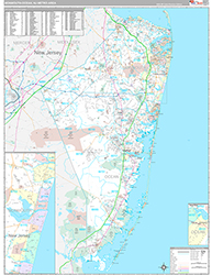 Monmouth-Ocean Metro Area Wall Map Premium Style 2026